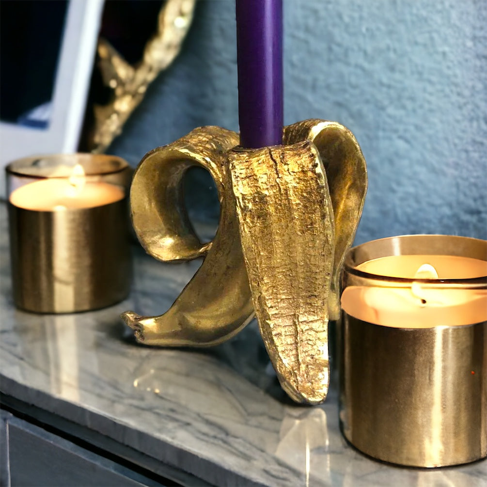 Glam Banana Peel Candle Stick Holders