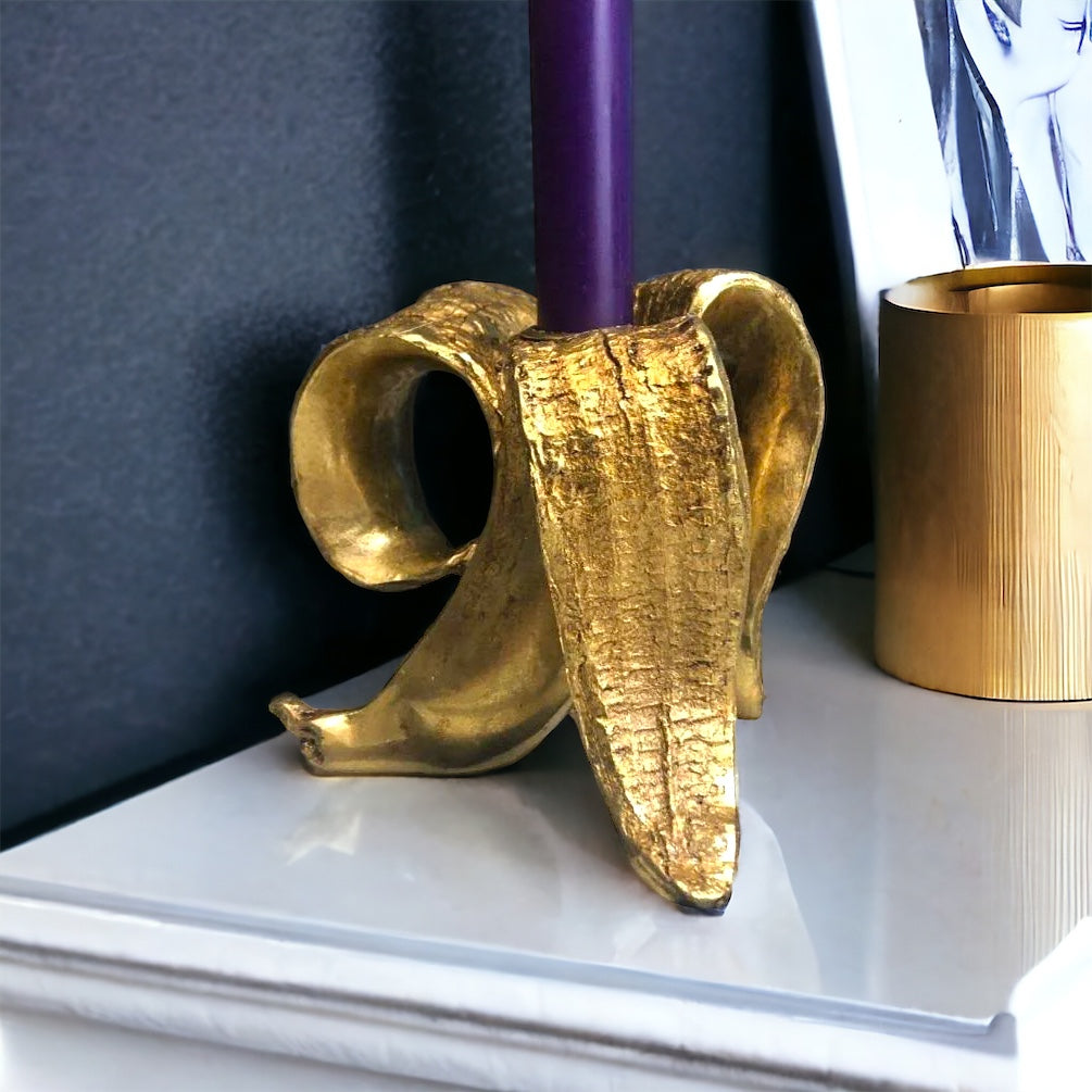 Glam Banana Peel Candle Stick Holders