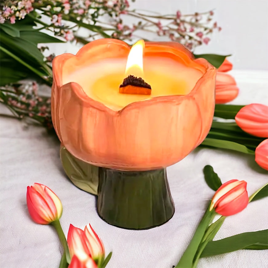 Ćhic & Unique Luxury Ceramic Tulip Candle