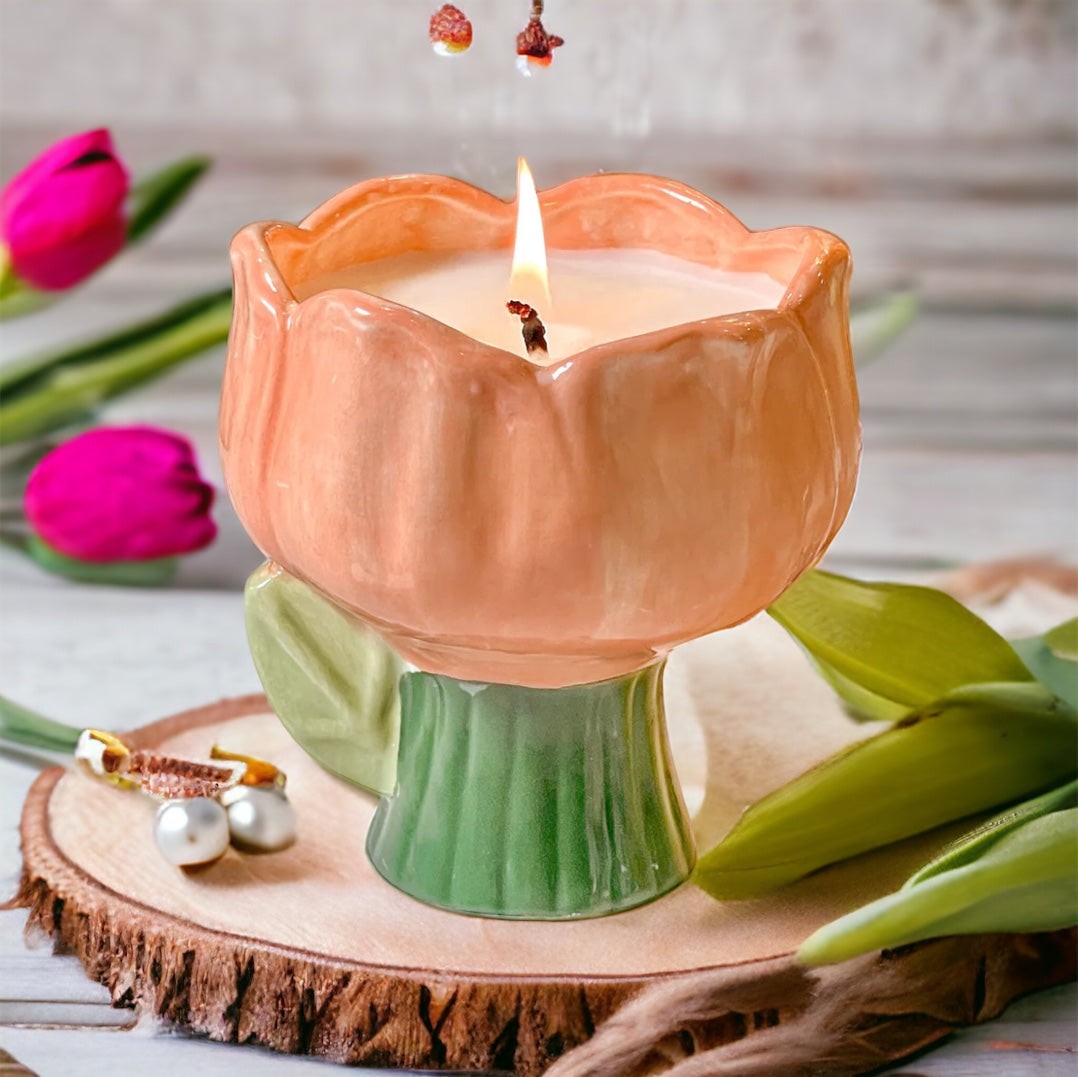 Ćhic & Unique Luxury Ceramic Tulip Candle
