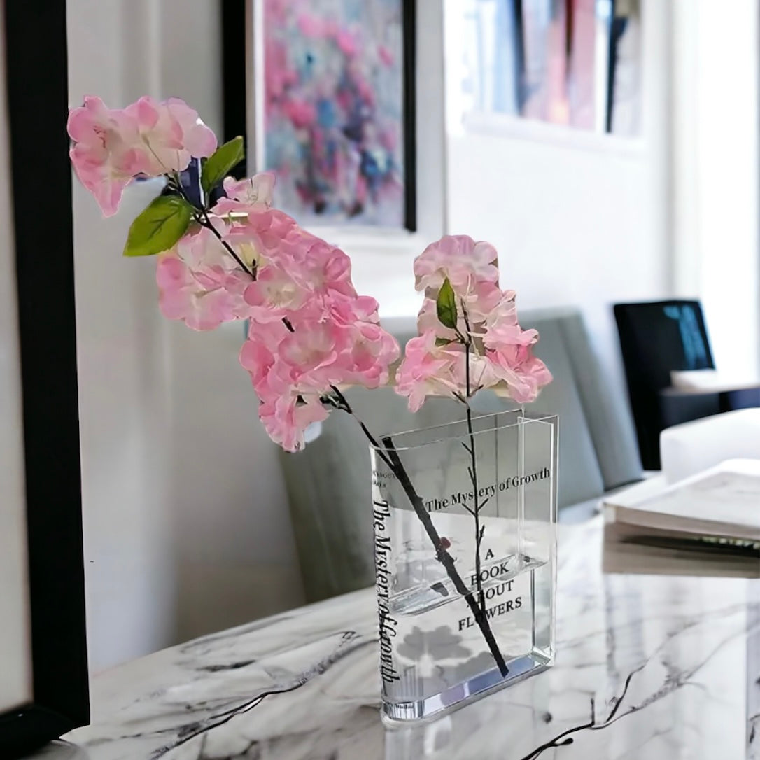 Clear Acrylic Book About Flowers Vase