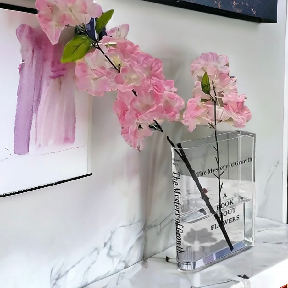 Clear Acrylic Book About Flowers Vase