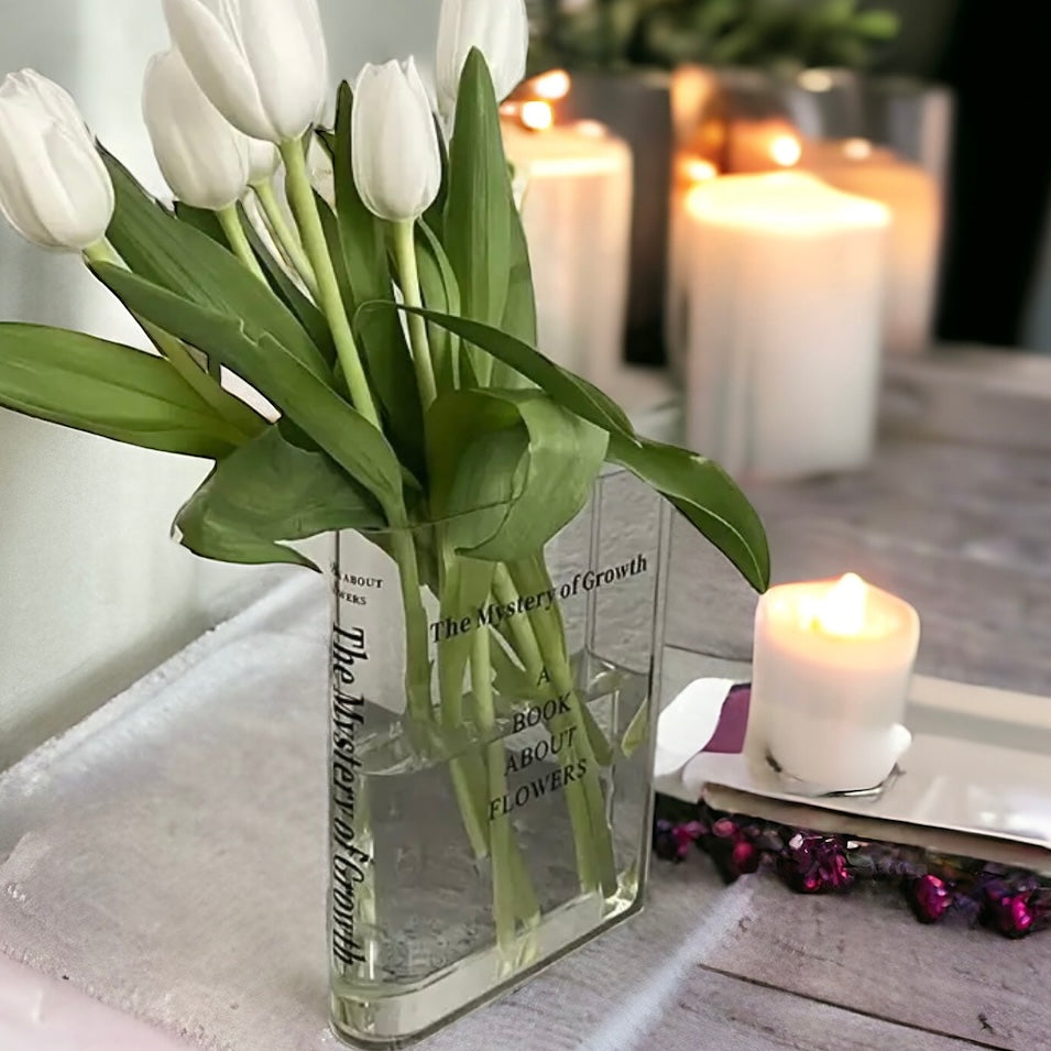Clear Acrylic Book About Flowers Vase