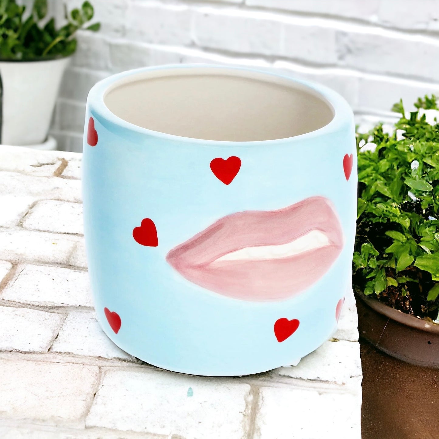 Unique Lush Lips Flower Pot Vase