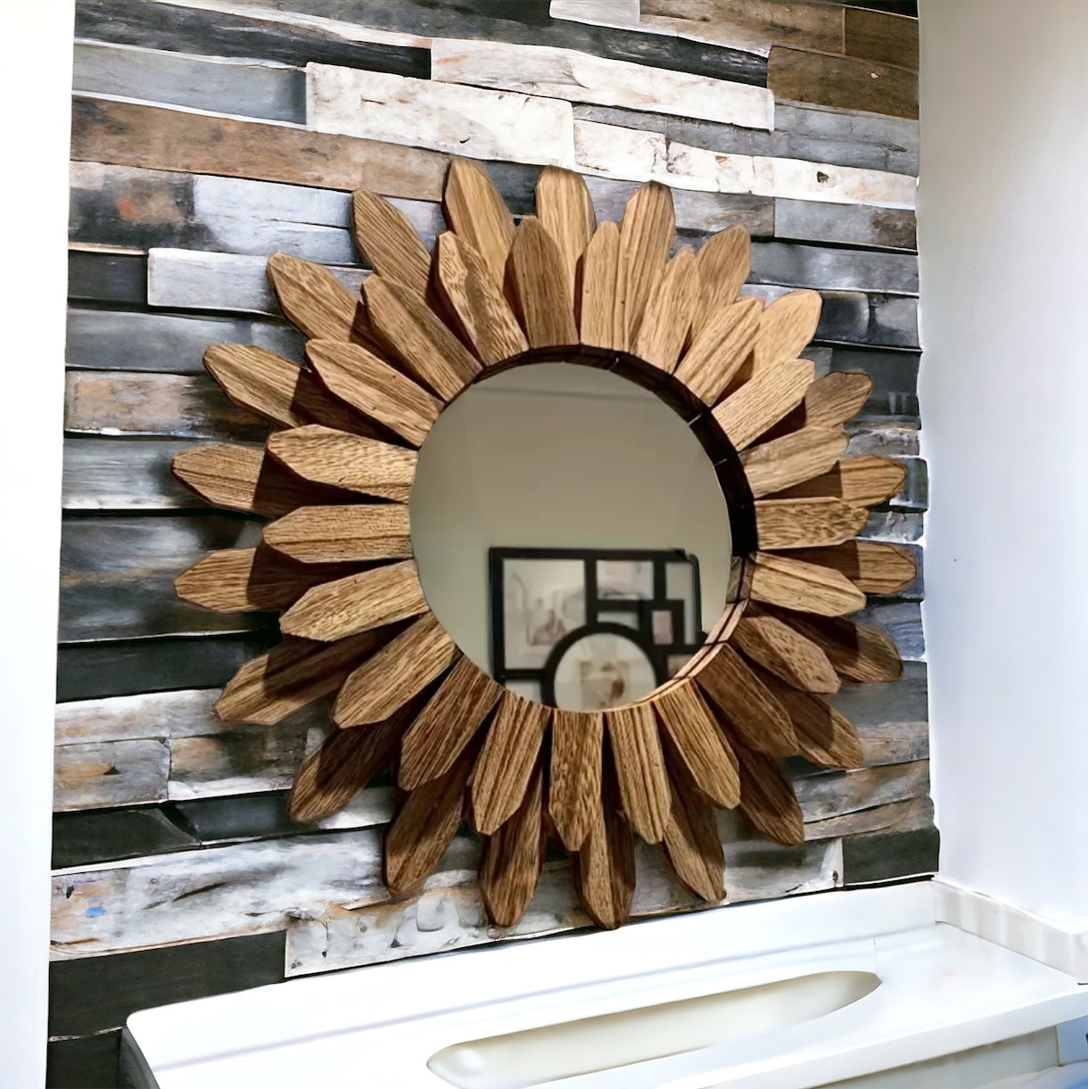 Hand-Crafter Bohemian Wood Mirror