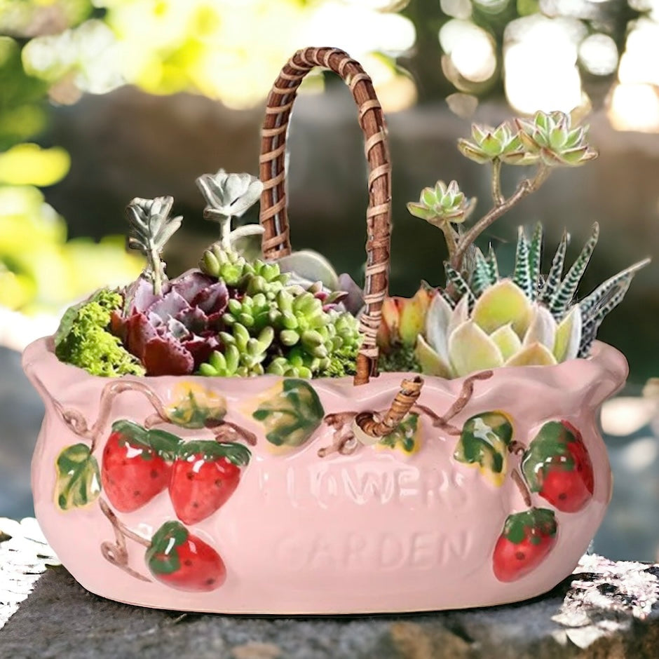 Pink Strawberry Fields Planter Vase