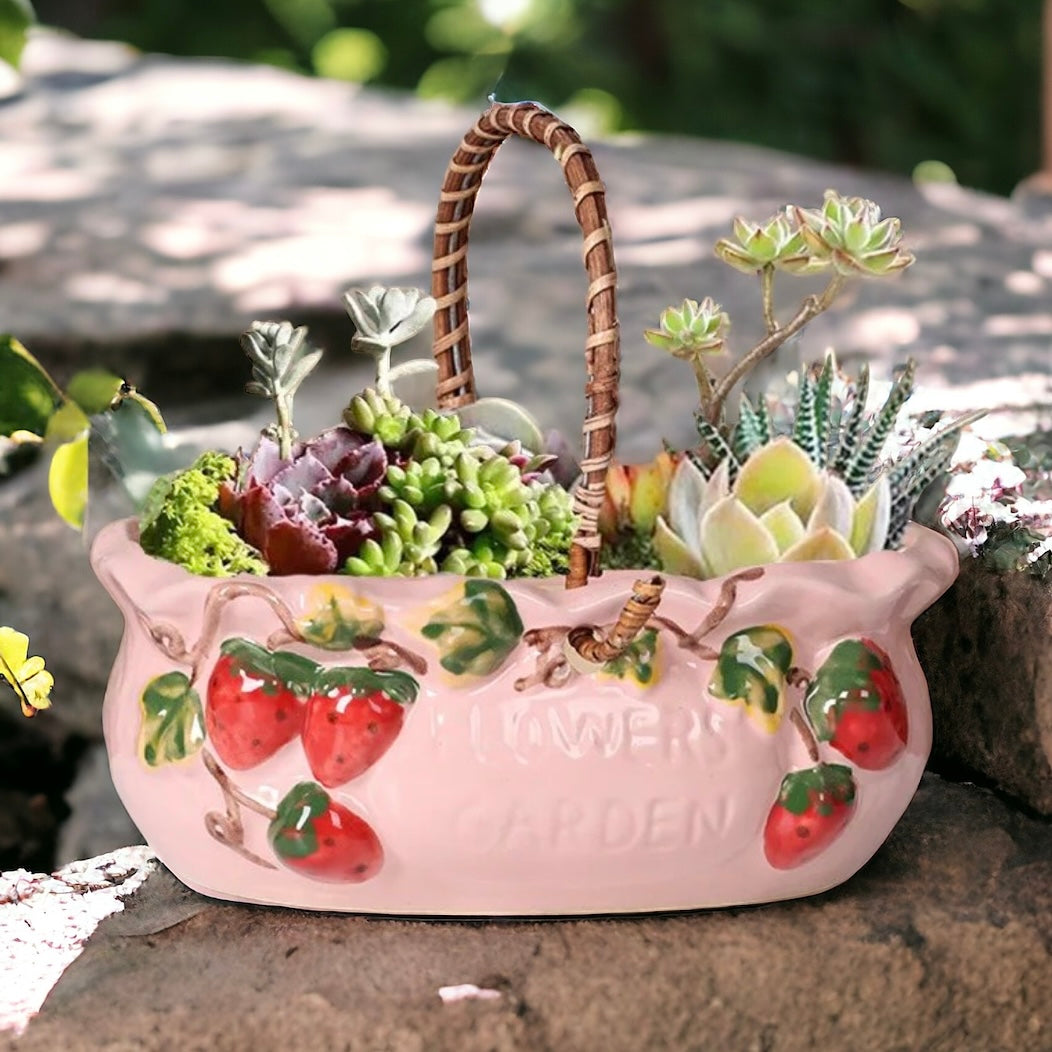 Pink Strawberry Fields Planter Vase