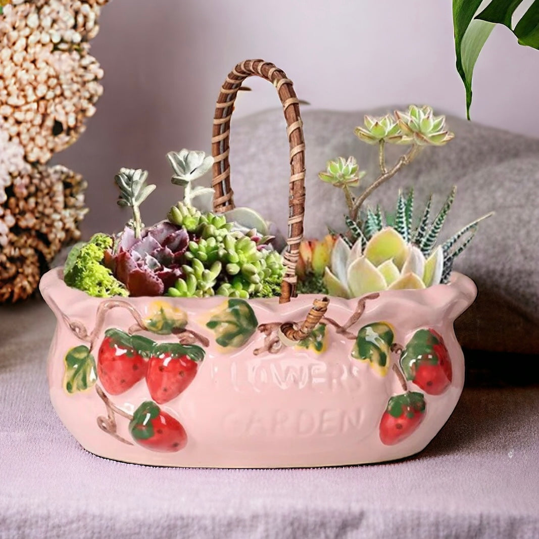 Pink Strawberry Fields Planter Vase