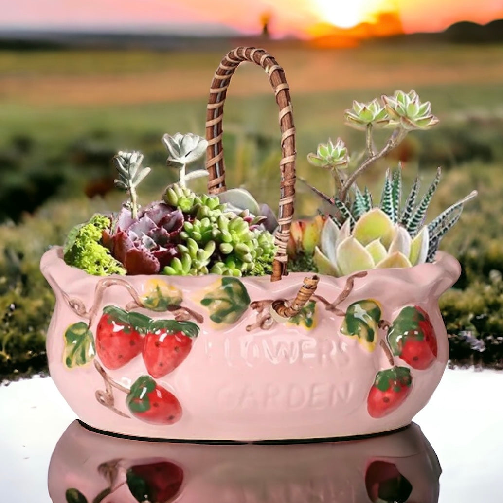 Pink Strawberry Fields Planter Vase