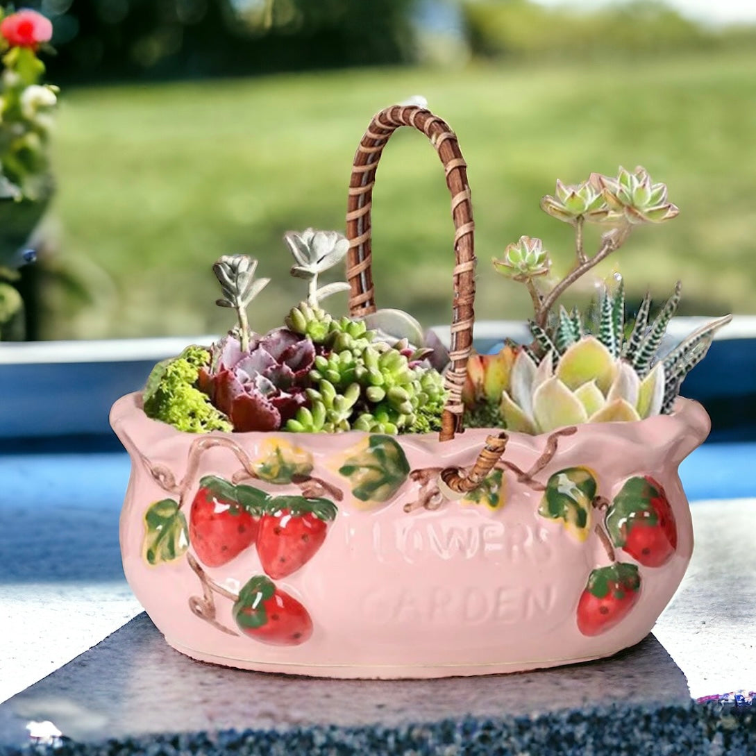 Pink Strawberry Fields Planter Vase