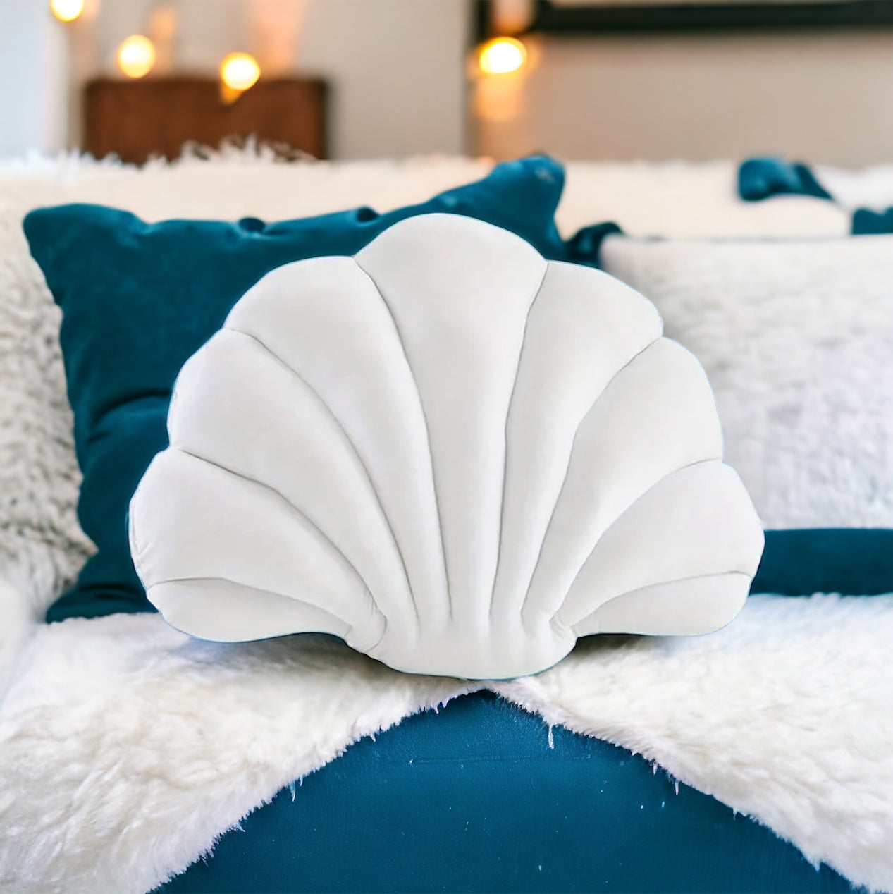 Soft Velvet Shell Shape Cushions