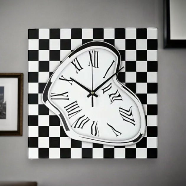 Optical Illusion Chequered Wall Clock