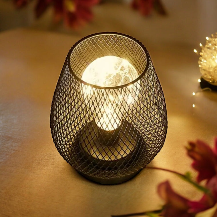 Set Of 2 Steel Battery Operated Lamps