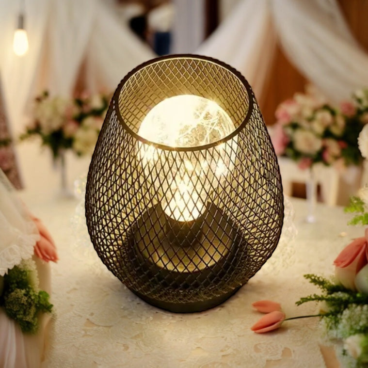 Set Of 2 Steel Battery Operated Lamps