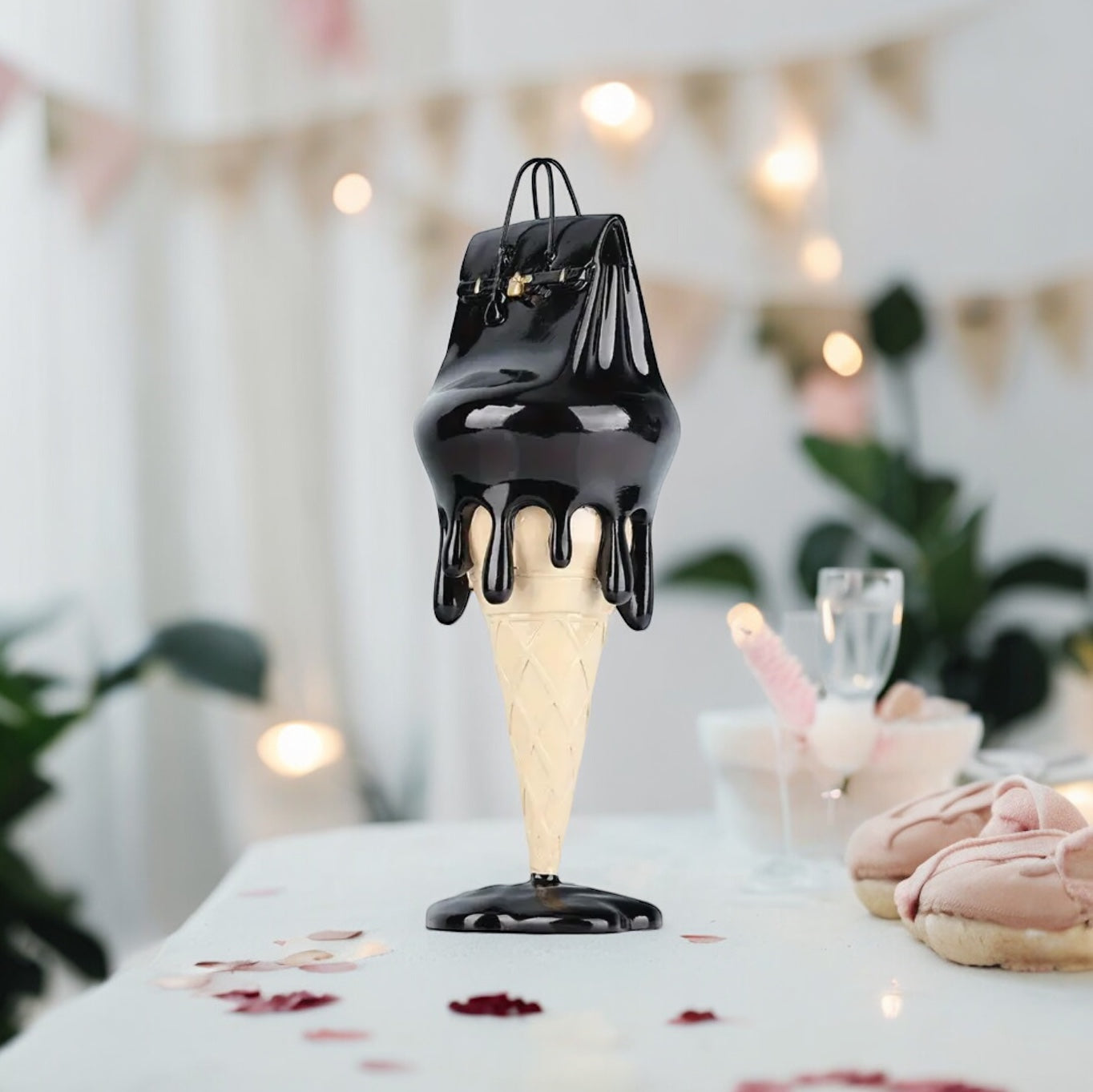 Vibrant Melting Ice Cream Handbag Sculpture