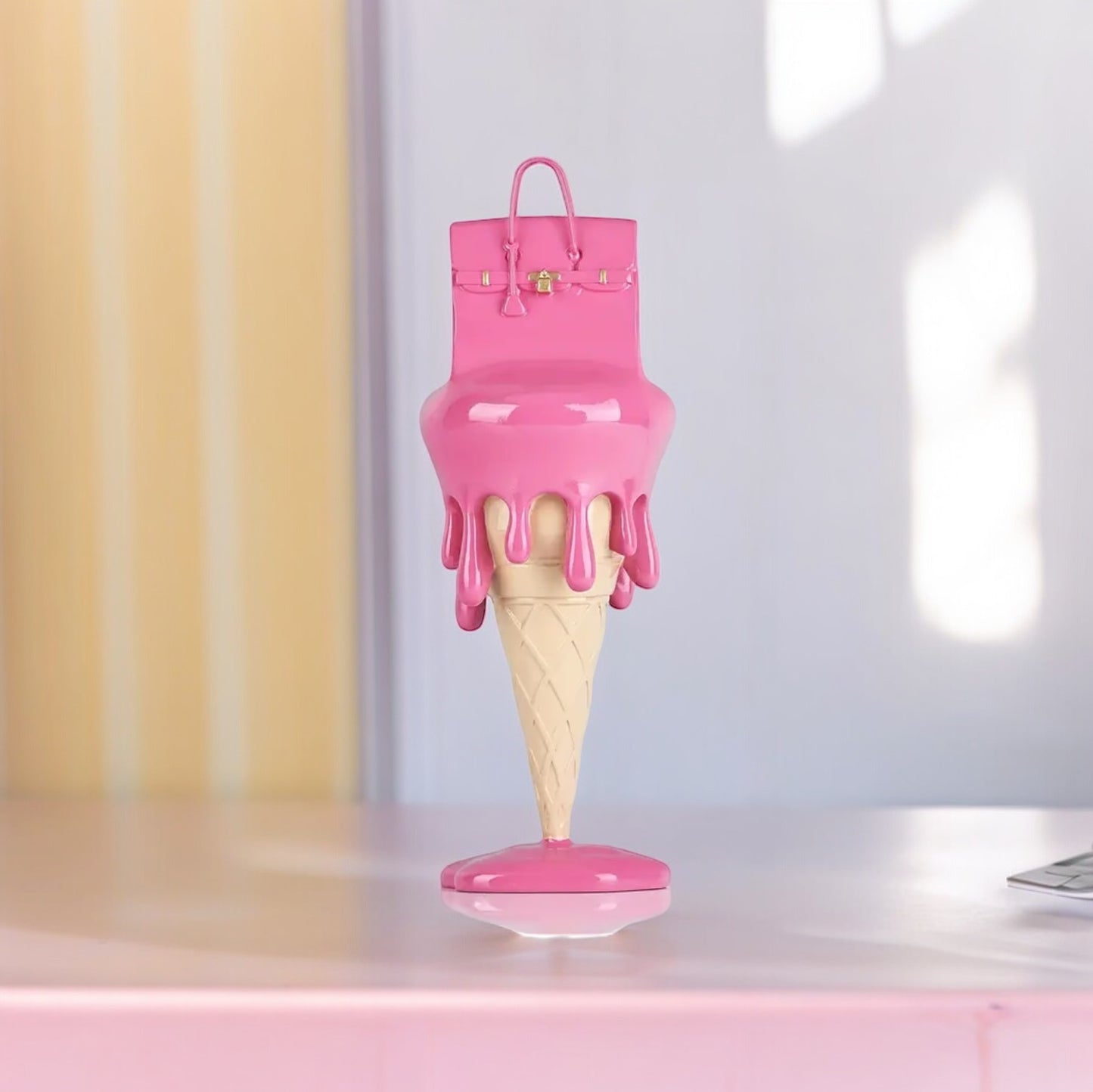 Vibrant Melting Ice Cream Handbag Sculpture