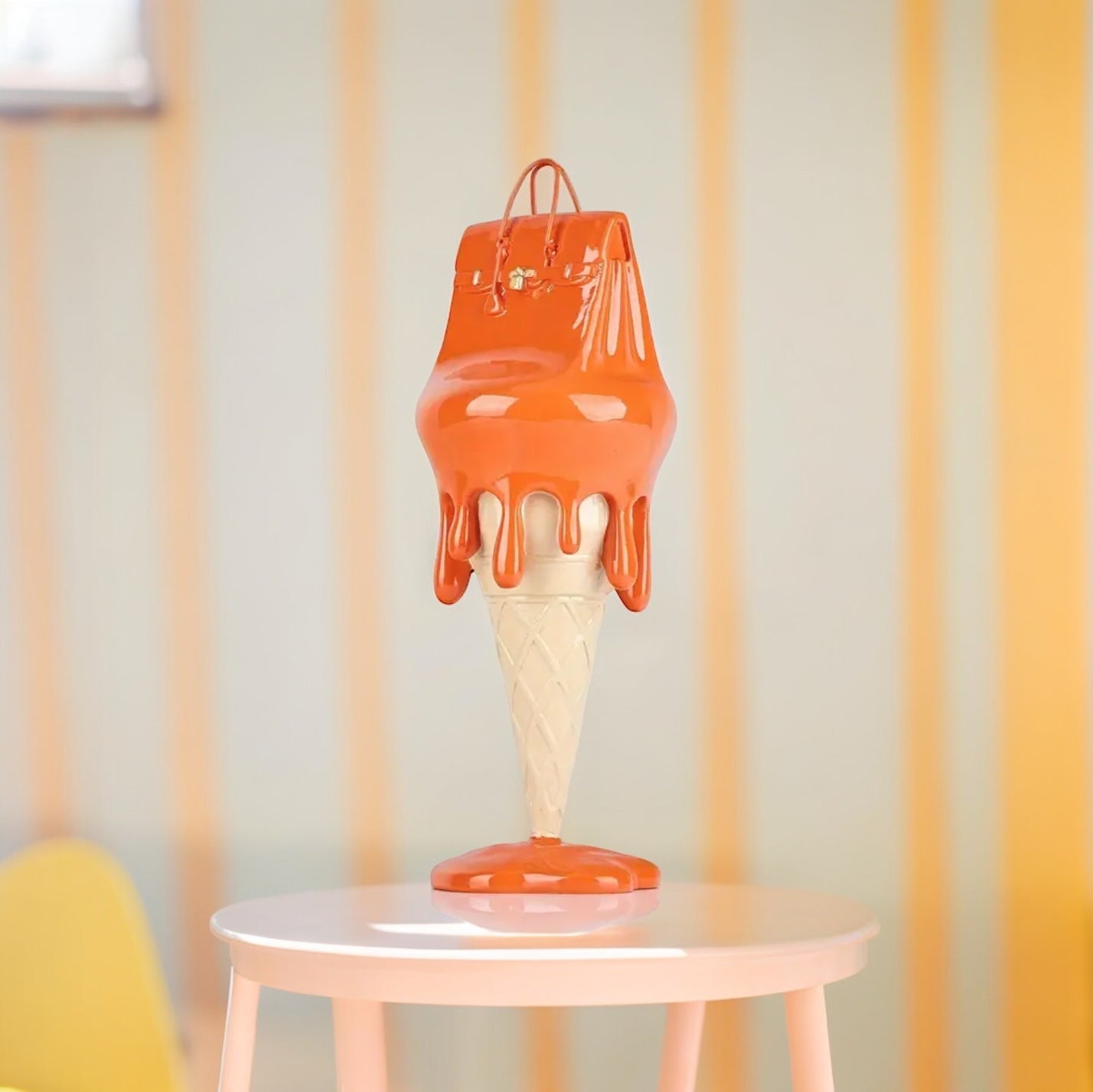 Vibrant Melting Ice Cream Handbag Sculpture