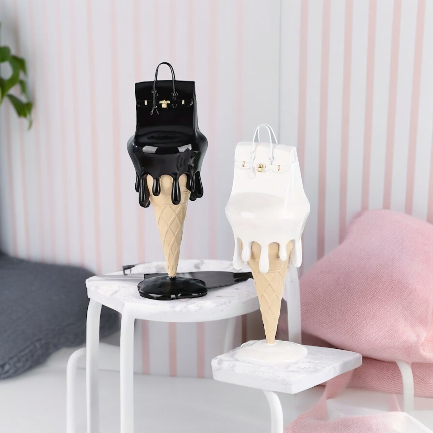 Vibrant Melting Ice Cream Handbag Sculpture