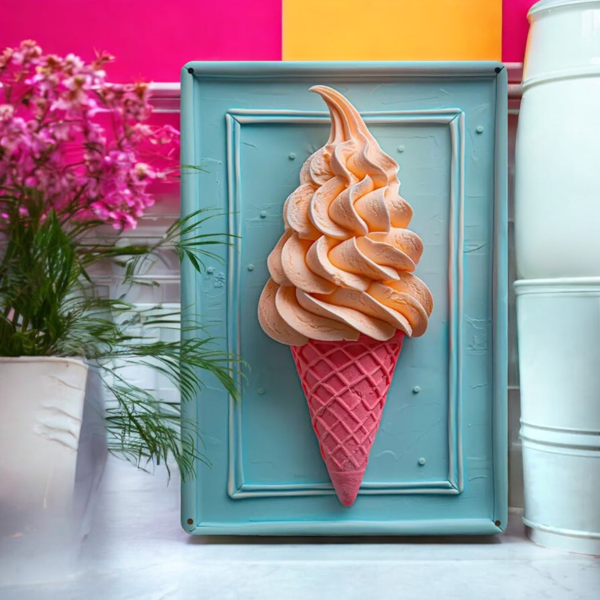 Aluminium Wall Art Ice Cream Cone
