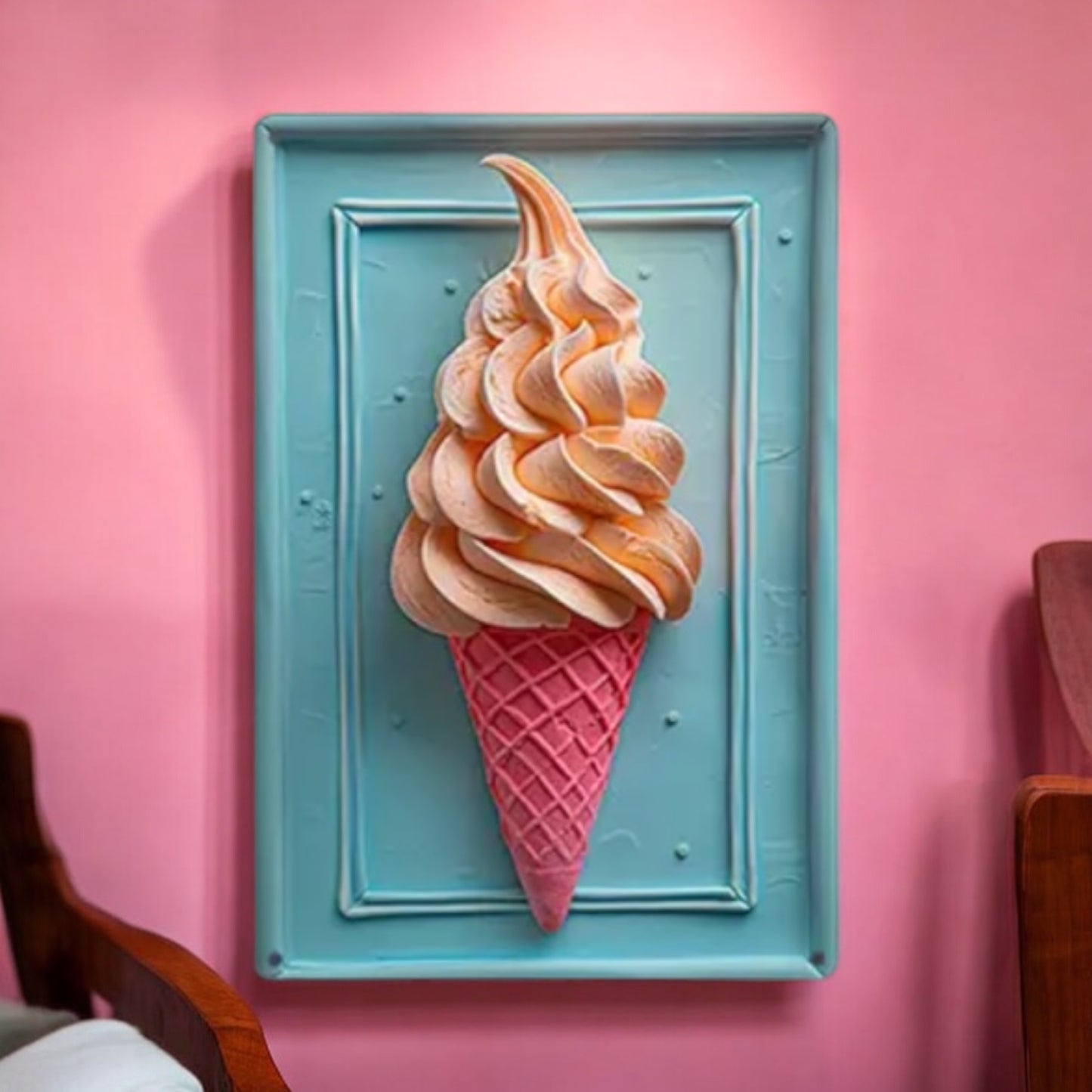 Aluminium Wall Art Ice Cream Cone