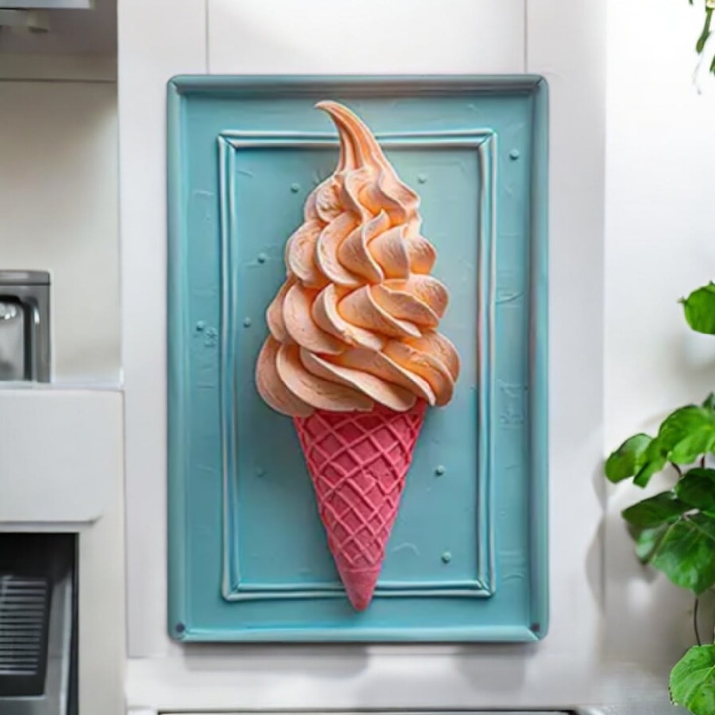 Aluminium Wall Art Ice Cream Cone