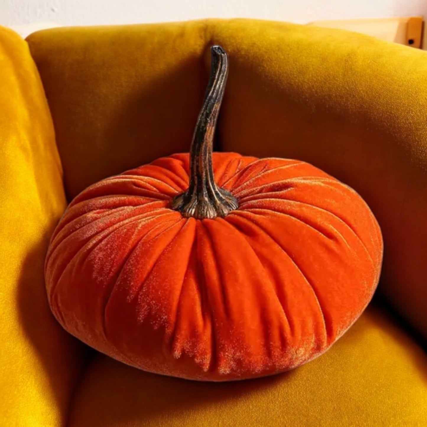 Autumn Decor 15cm Velvet Pumpkins