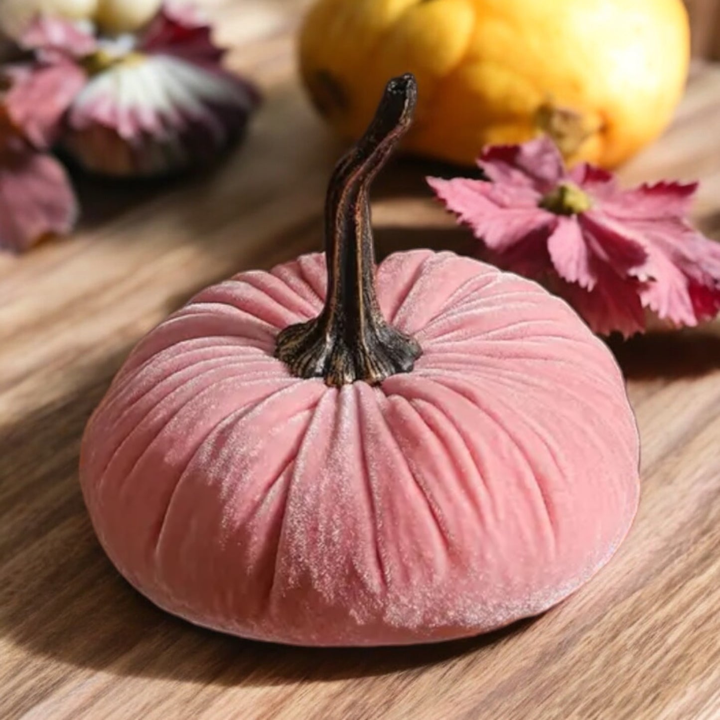 Autumn Decor 15cm Velvet Pumpkins