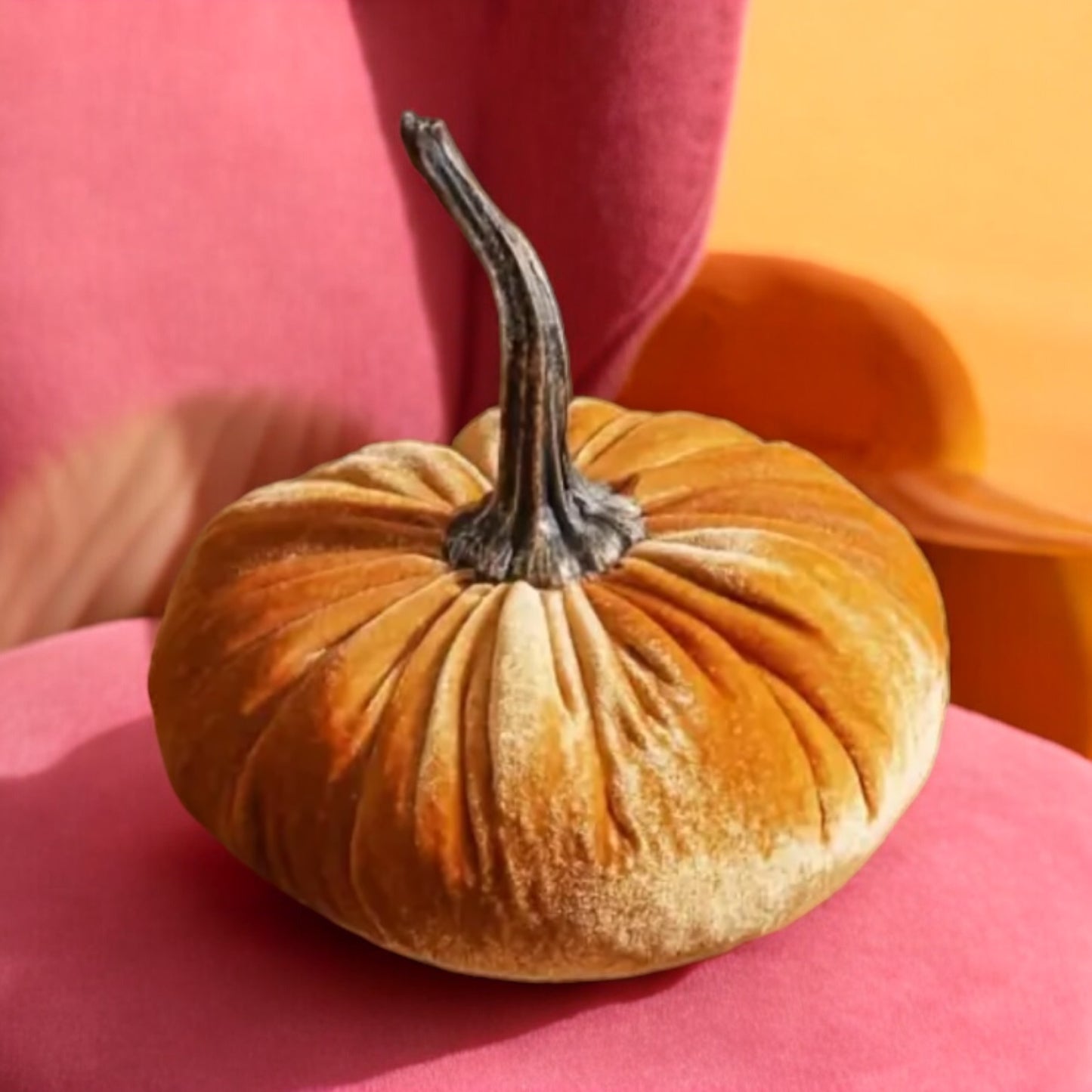 Autumn Decor 15cm Velvet Pumpkins