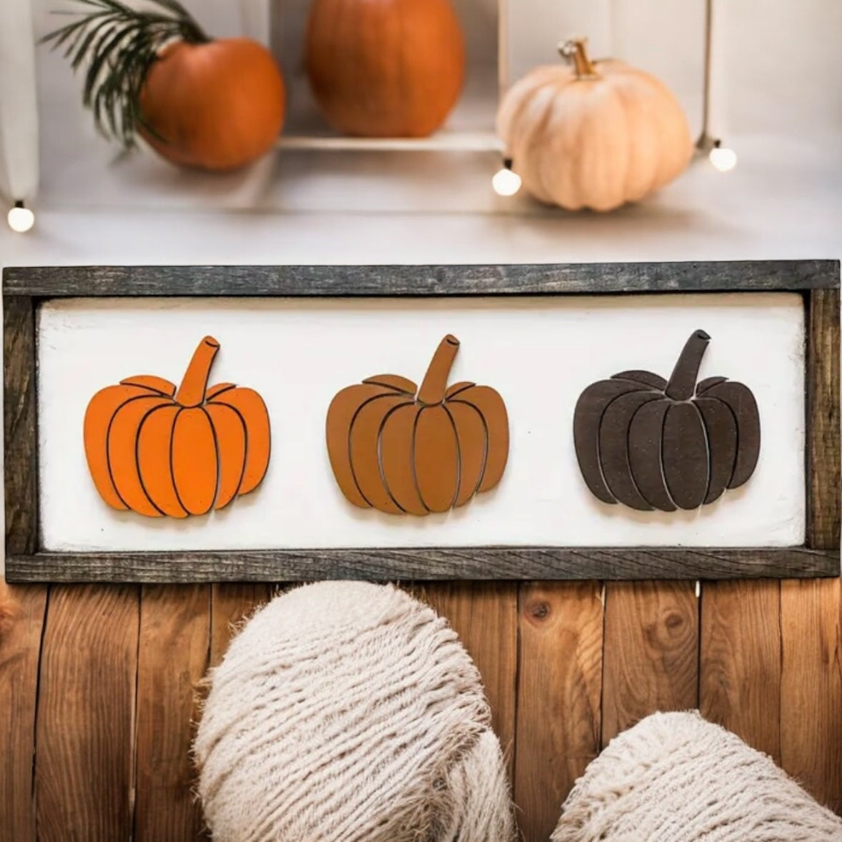 Wooden Autumn Pumpkin Sign