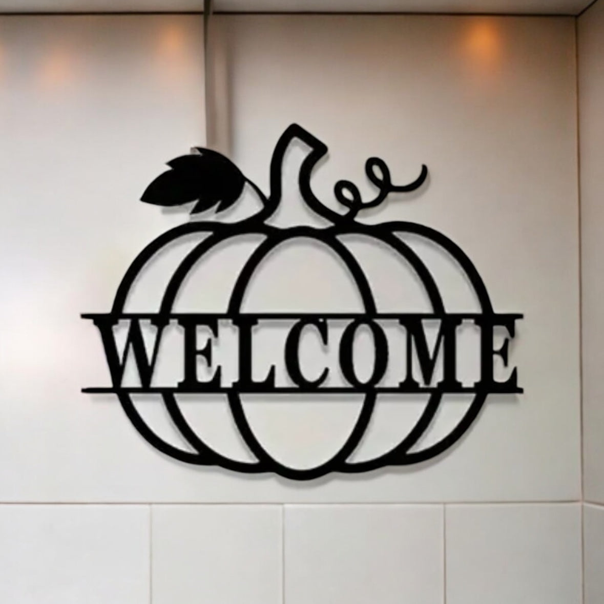 Metal Pumpkin Welcome Sign