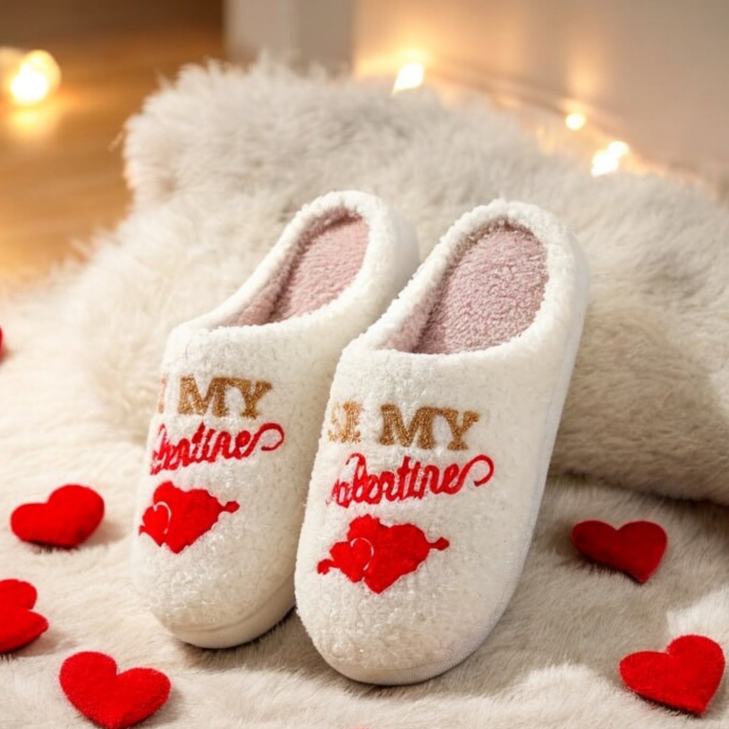 Be My Valentine Plush Slippers