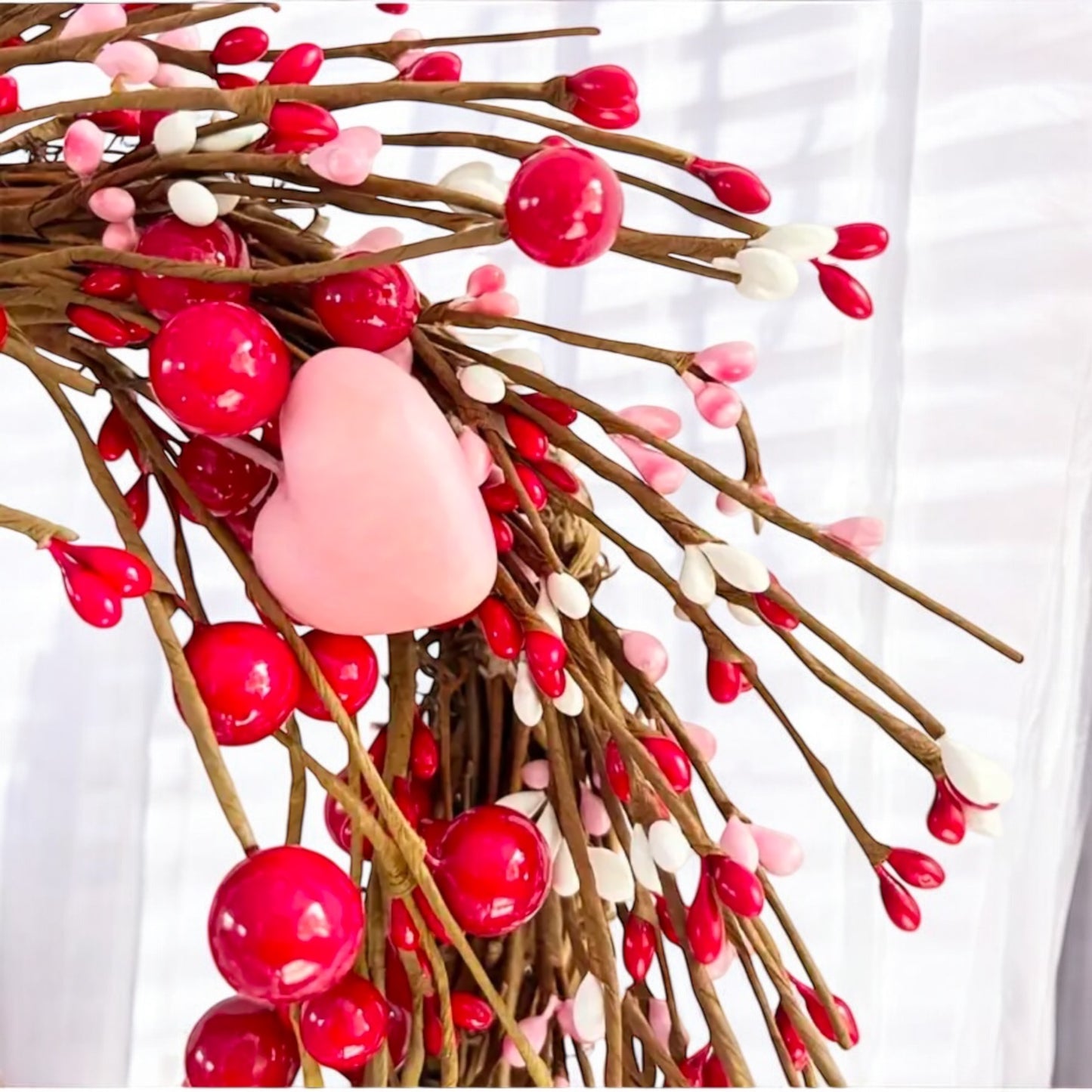 Valentines Red & Pink Heart Twig Wreath