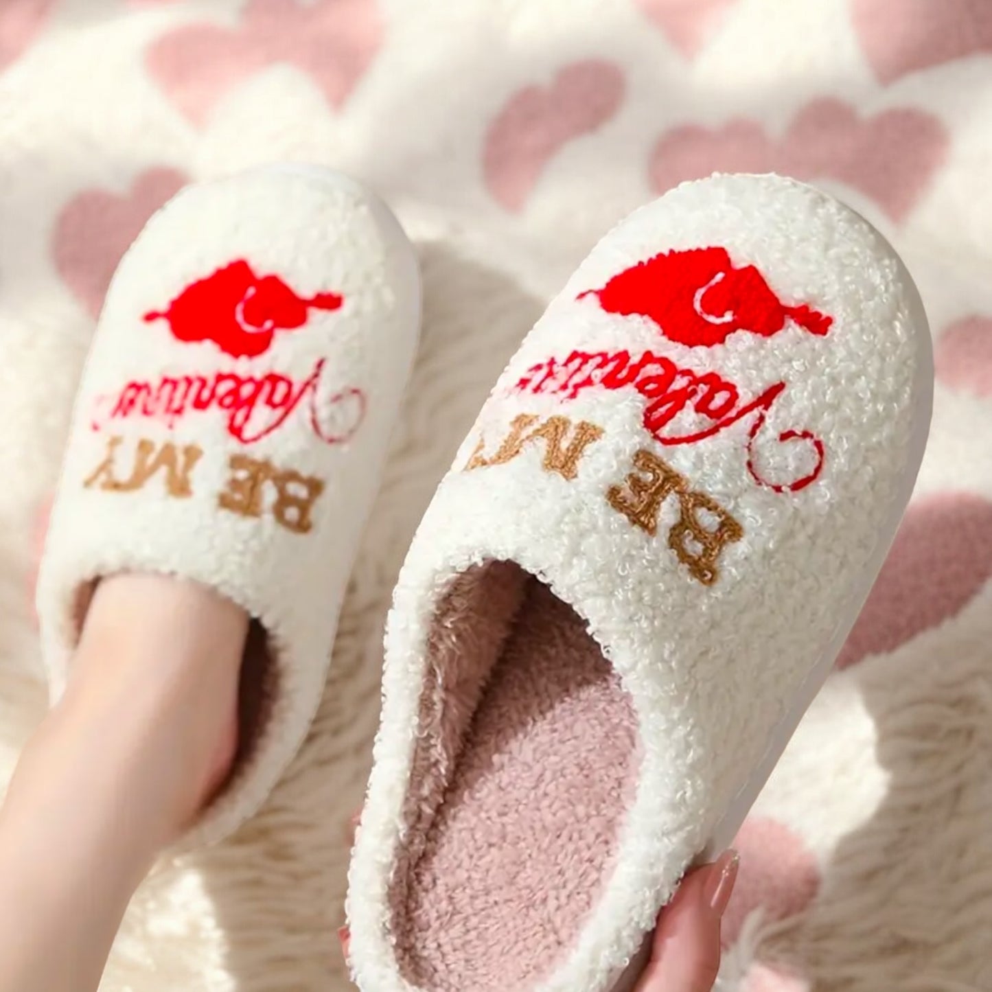Be My Valentine Plush Slippers