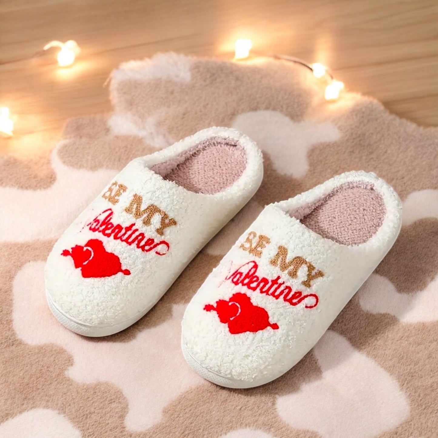 Be My Valentine Plush Slippers