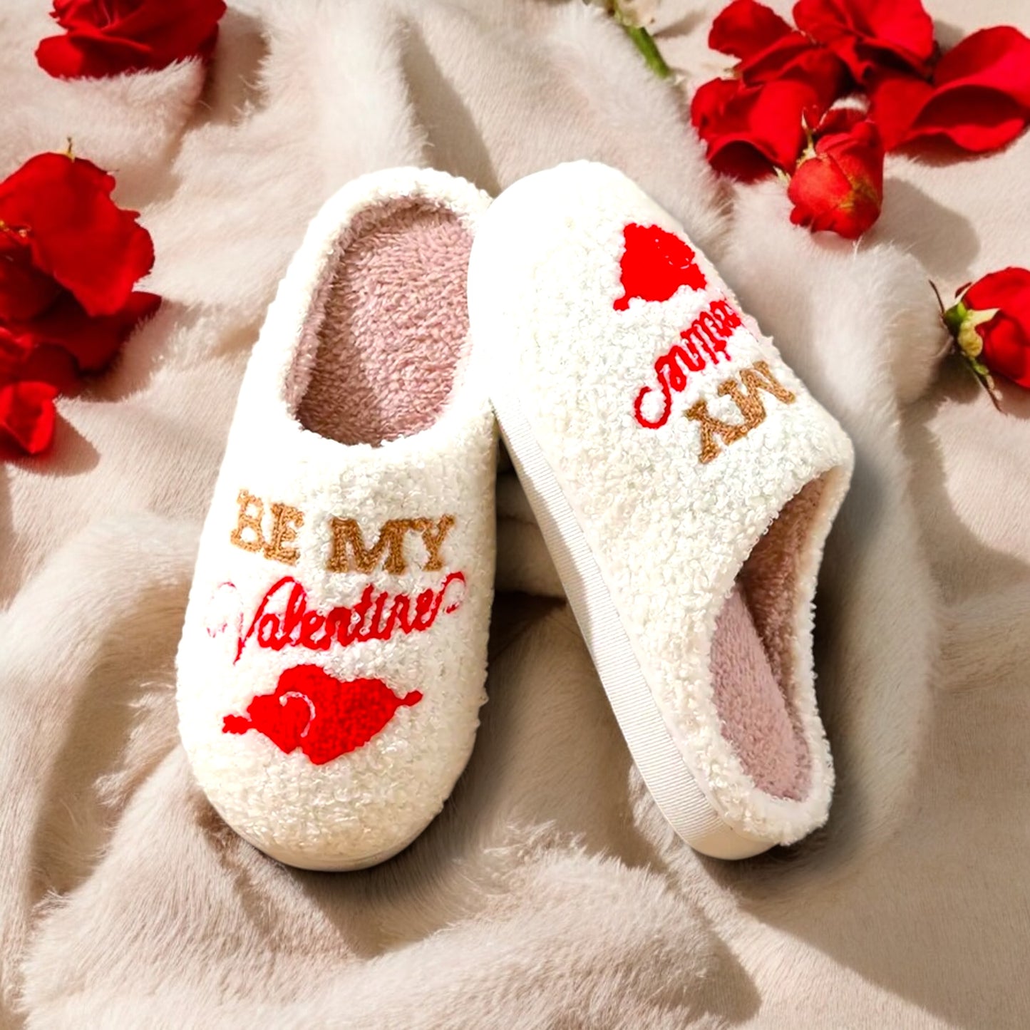 Be My Valentine Plush Slippers