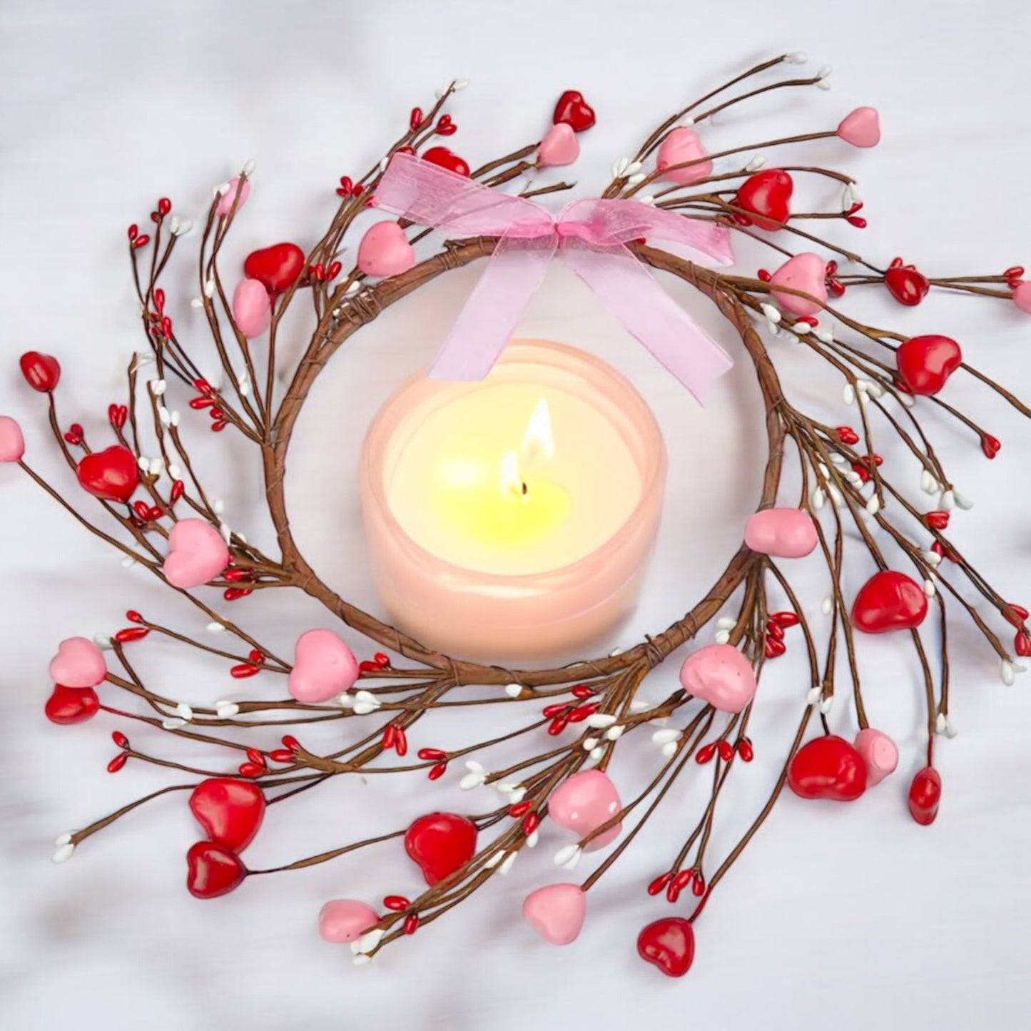 Twig Wreath Adored With Hearts