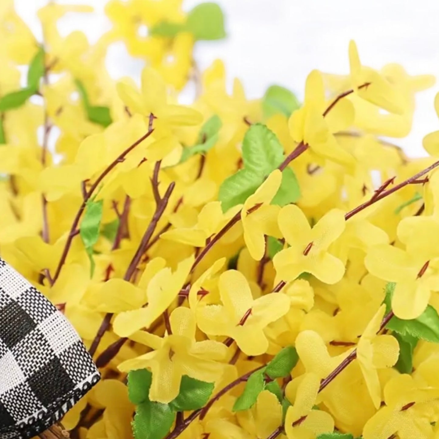 Forsythia Flower Basket Wreath