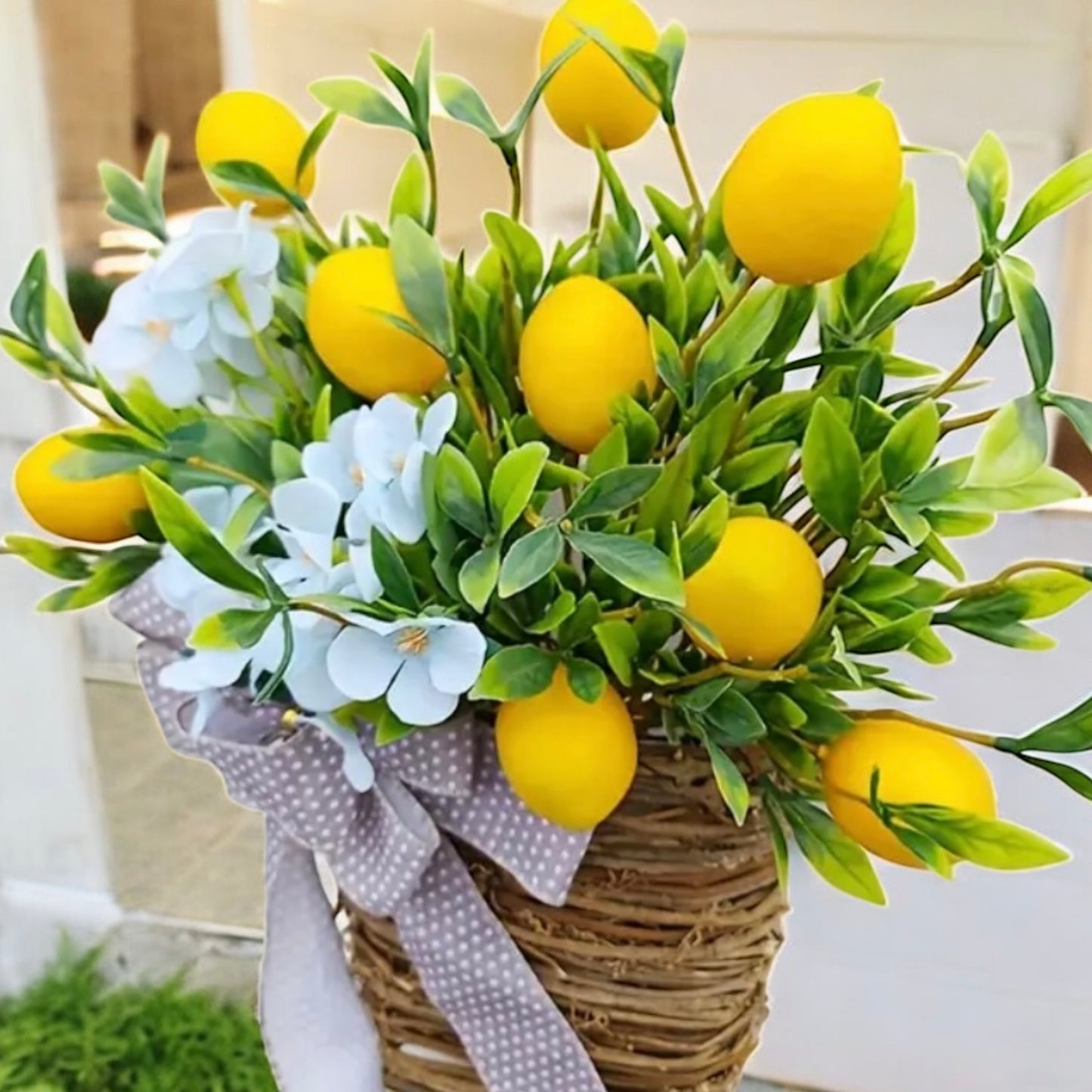 Lemon Basket Door Wreath