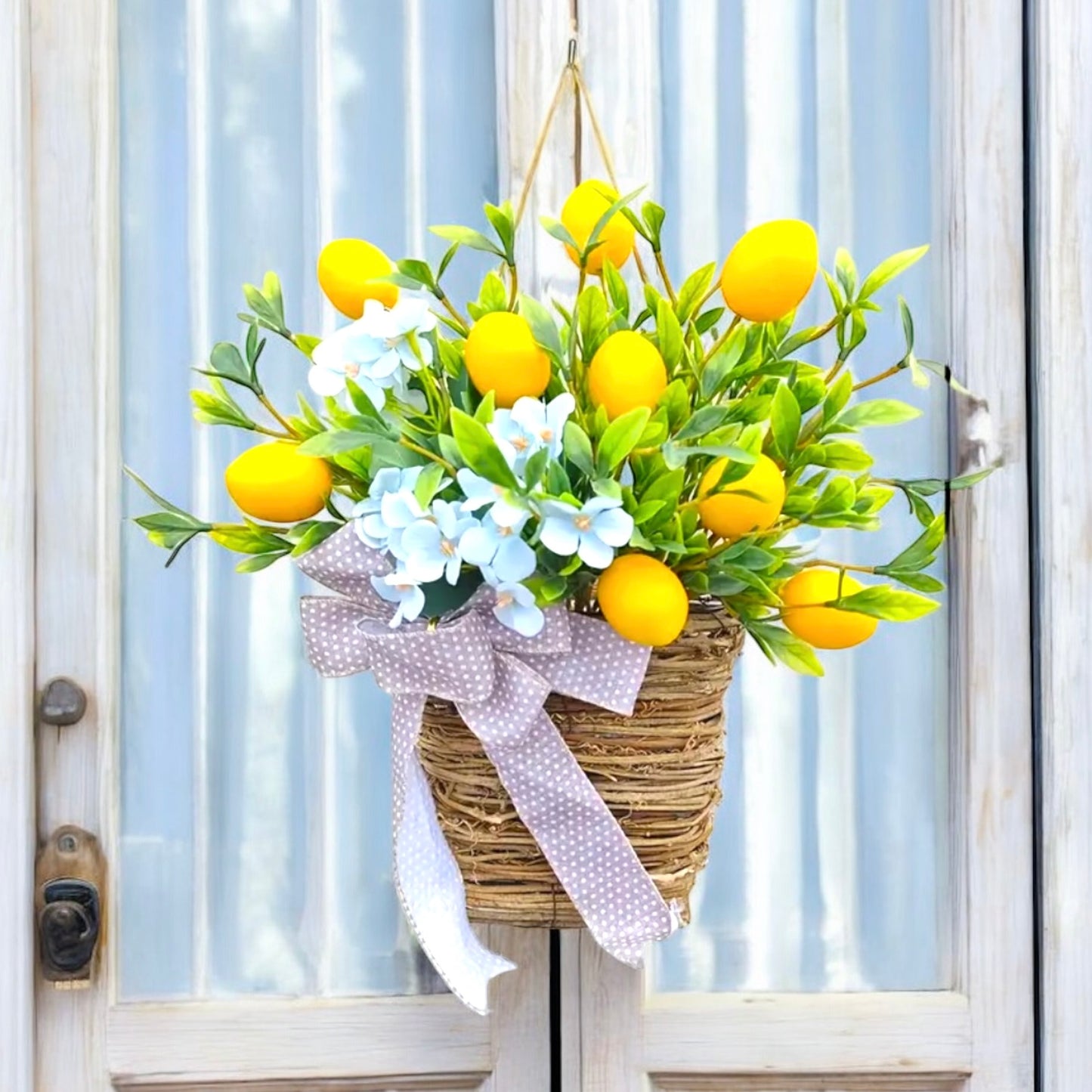 Lemon Basket Door Wreath