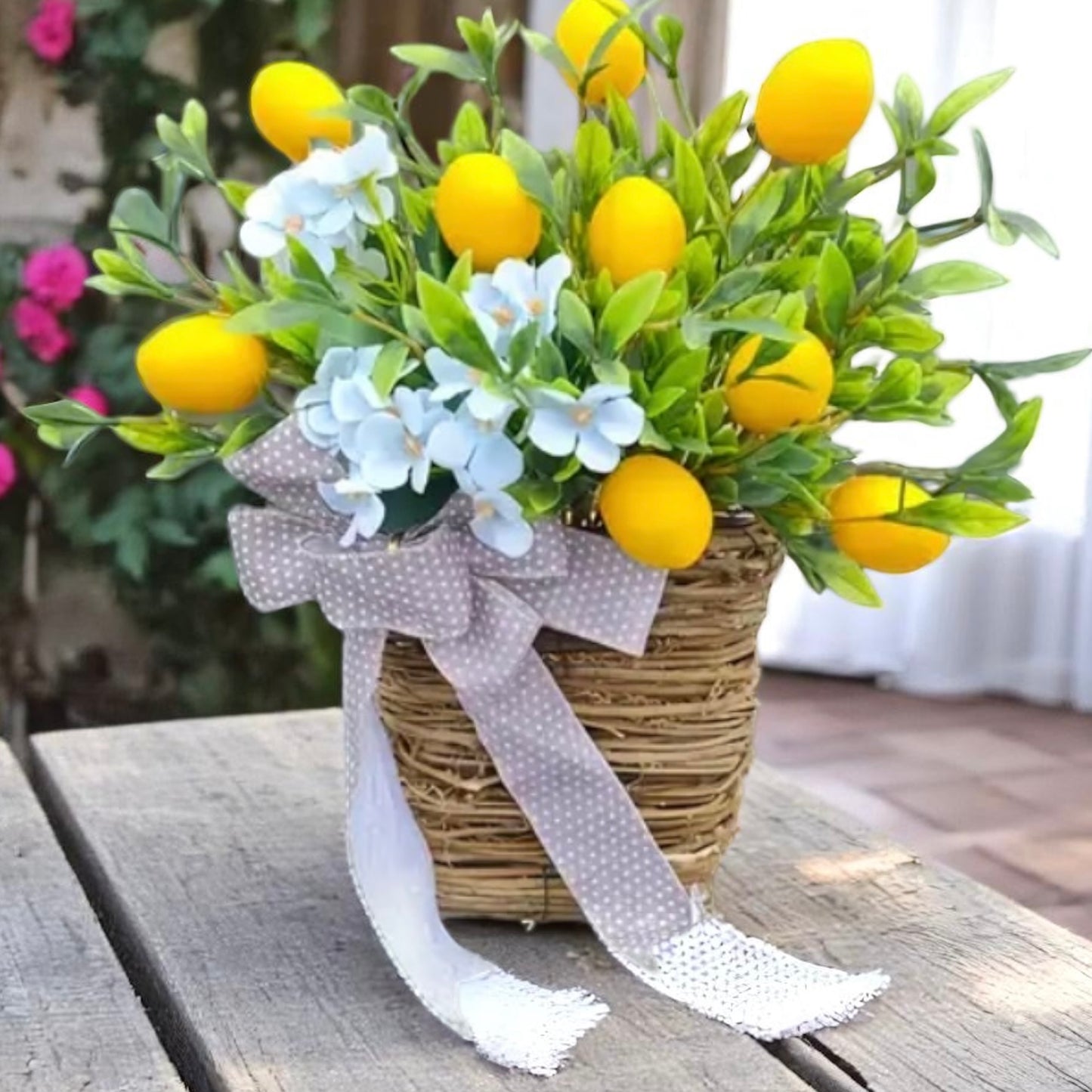 Lemon Basket Door Wreath