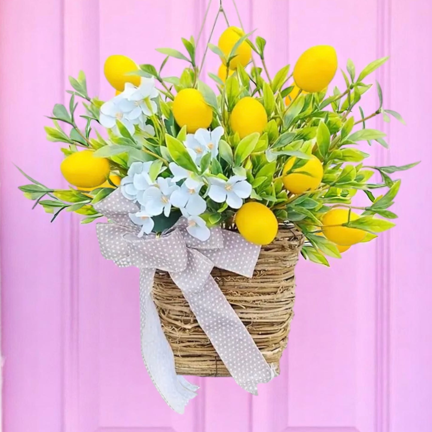 Lemon Basket Door Wreath
