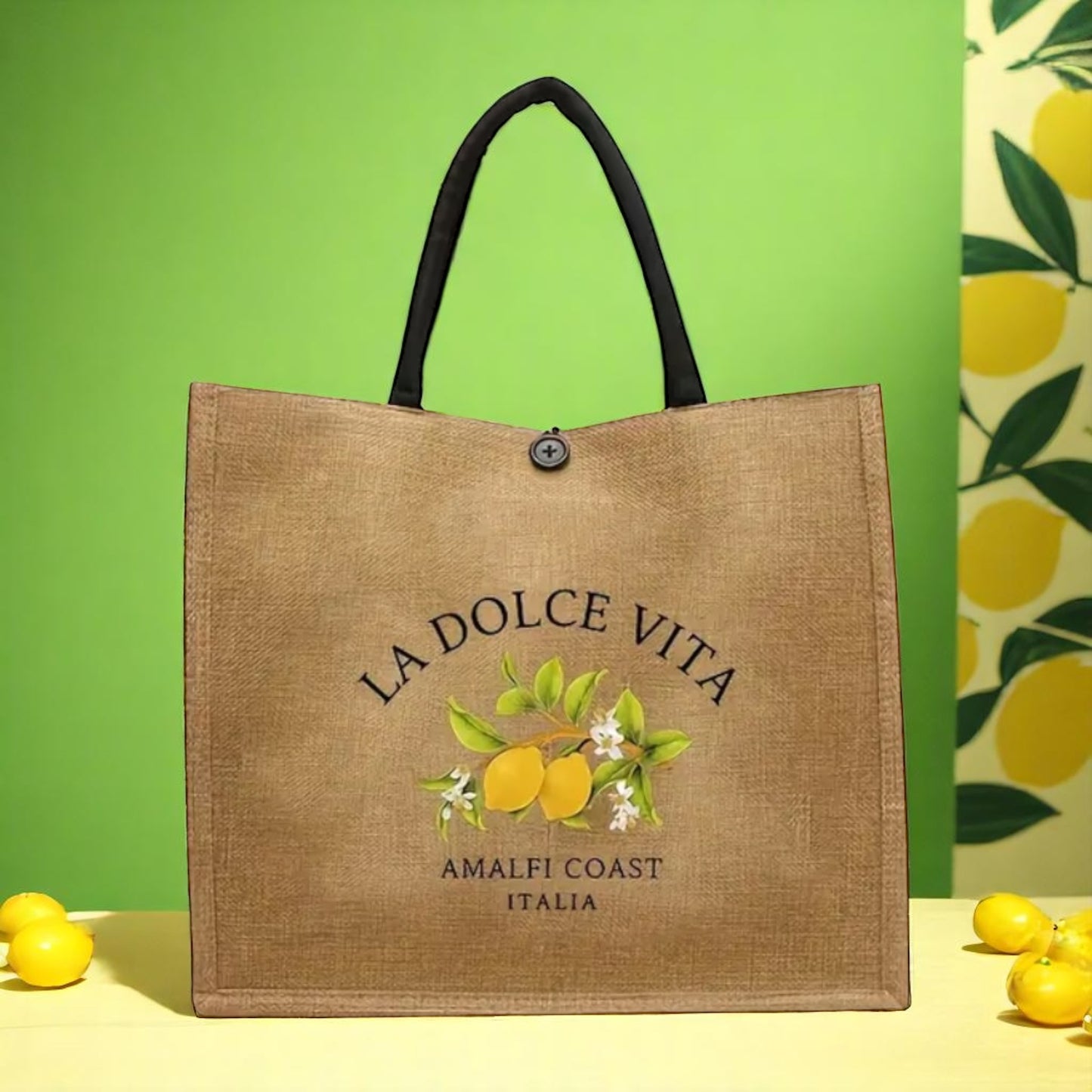 La Dolce Vita Lemon Tote Bag
