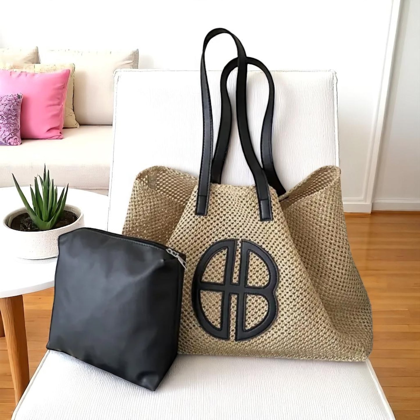 Two Piece BìBì Canvas Tote Bag