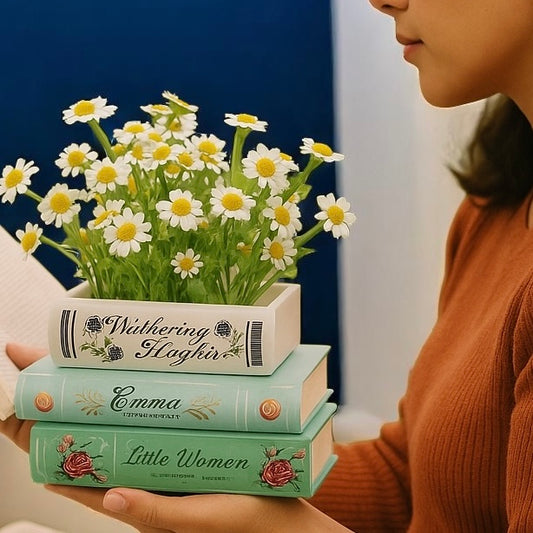 Jane Austen Stacked Book Planter