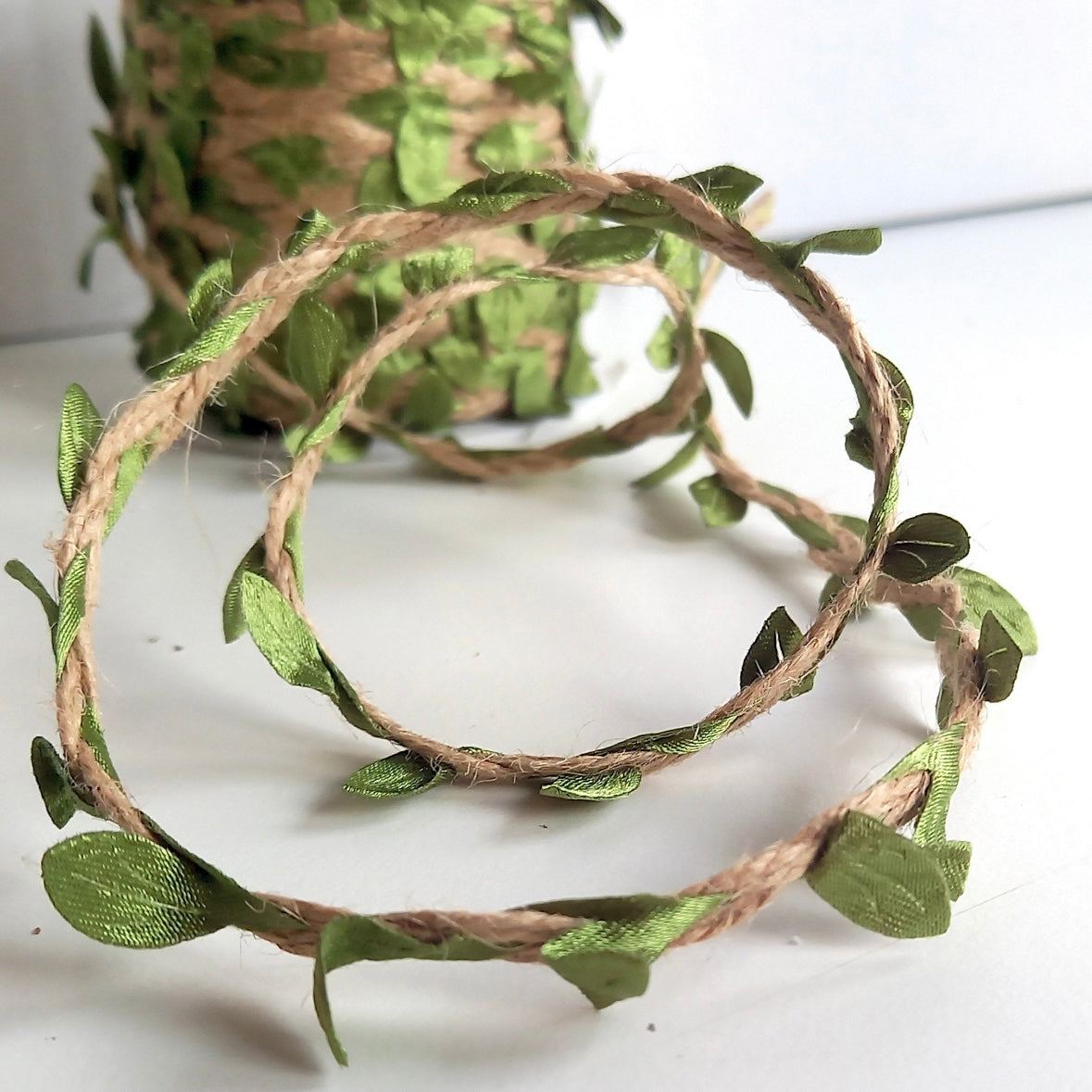 Braided Jute | Green Leaf Vine