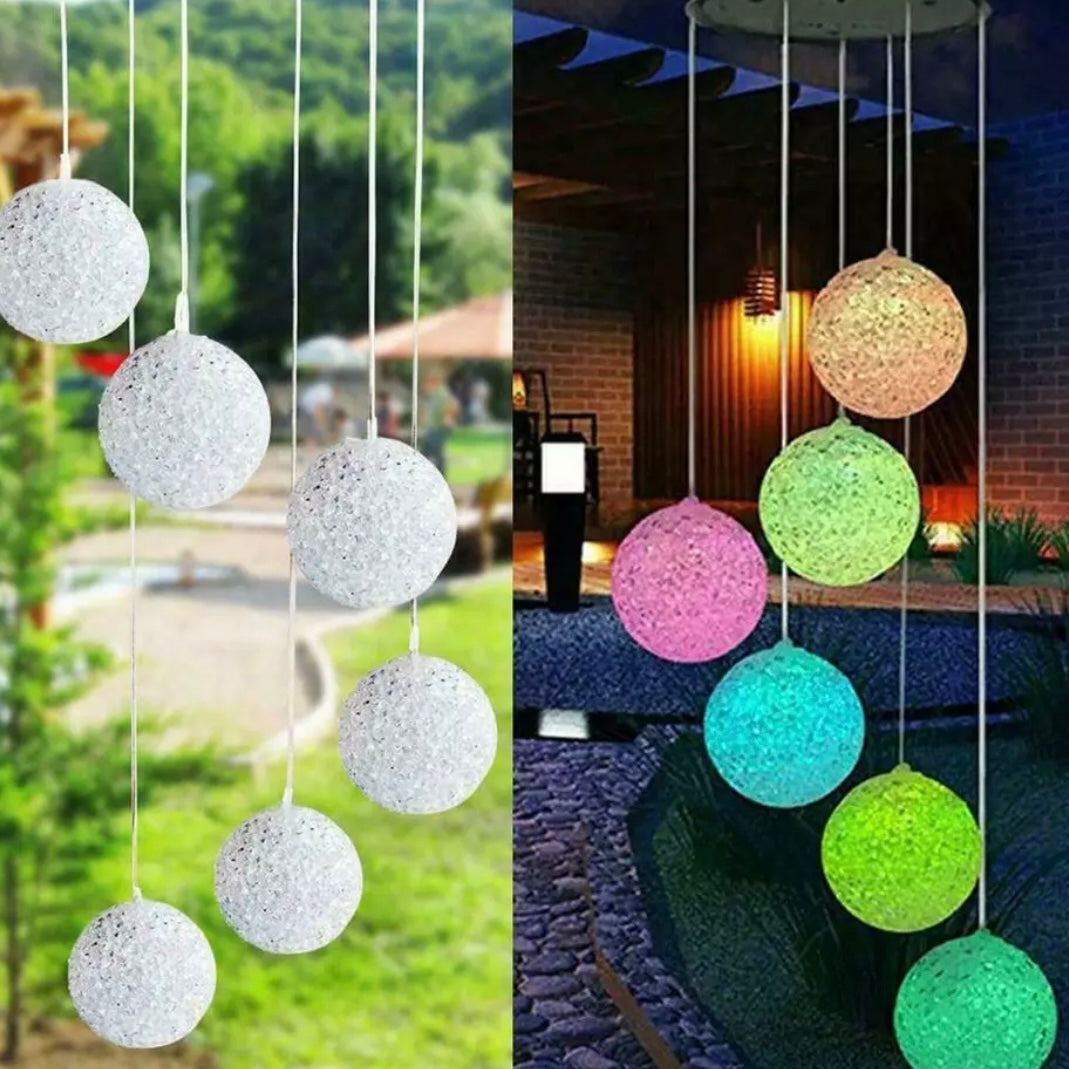 Particle Ball Wind Chimes | Solar Powered Lights | Outdoor Multicolour Lights