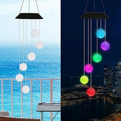 Particle Ball Wind Chimes | Solar Powered Lights | Outdoor Multicolour Lights