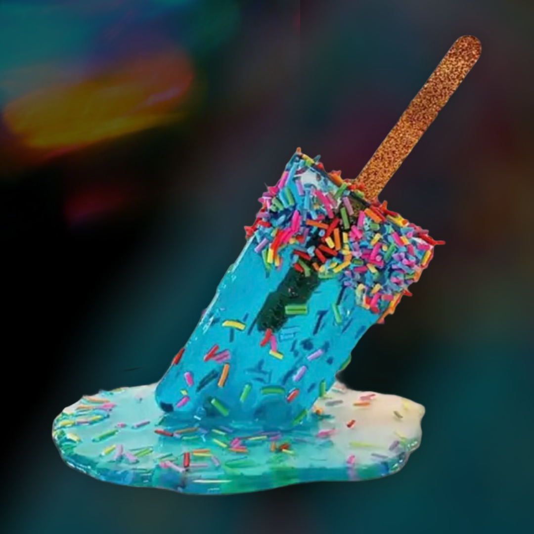 Upside Down Melting Ice Lolly Resin Sculpture