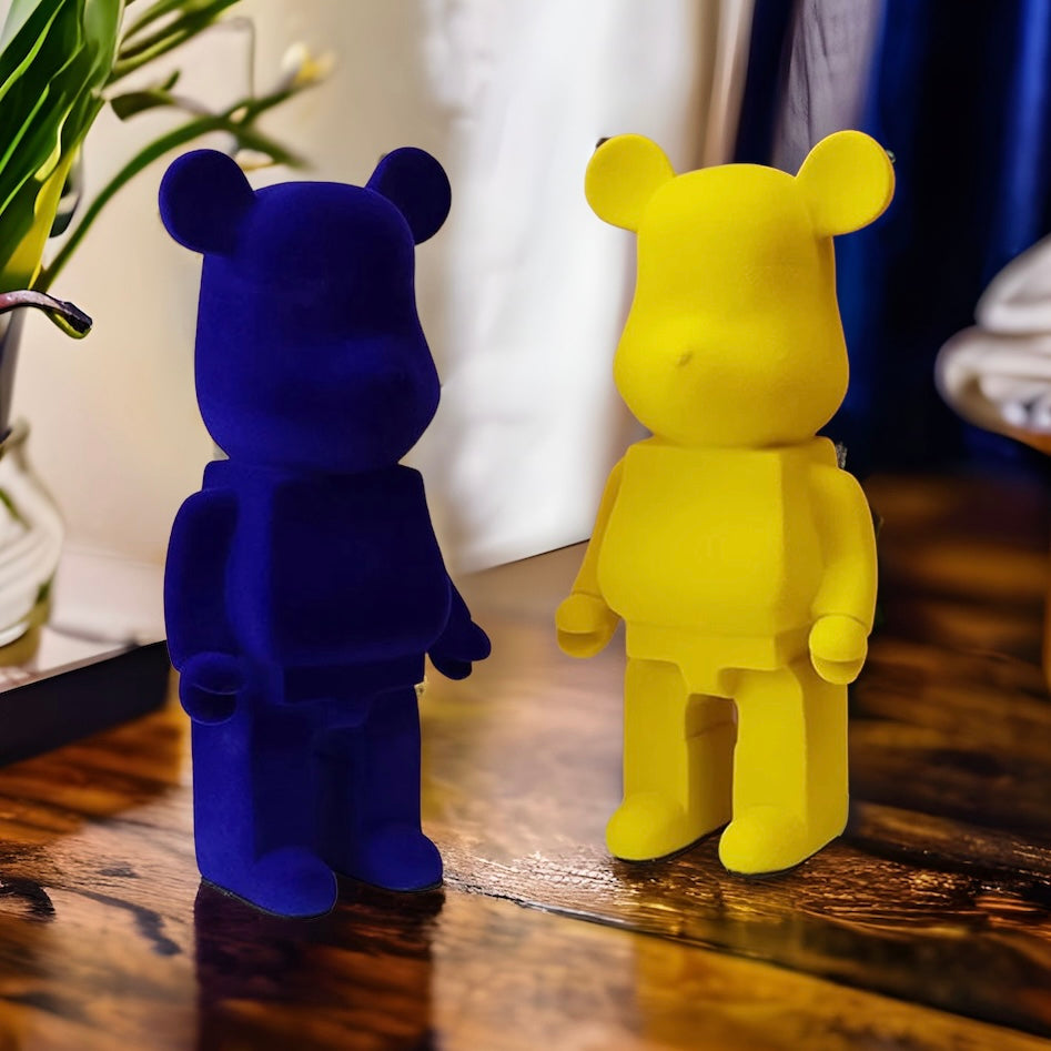 Art Deco Velour Bear Ornament