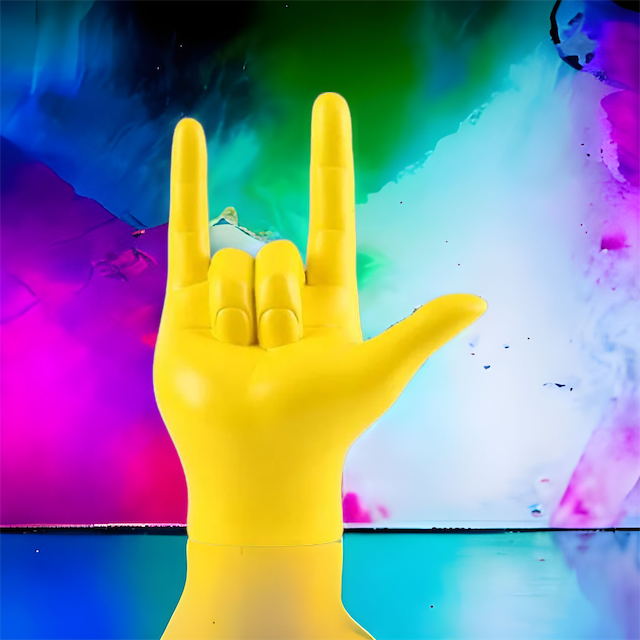 Neon Finger Gesture Hand Ornament